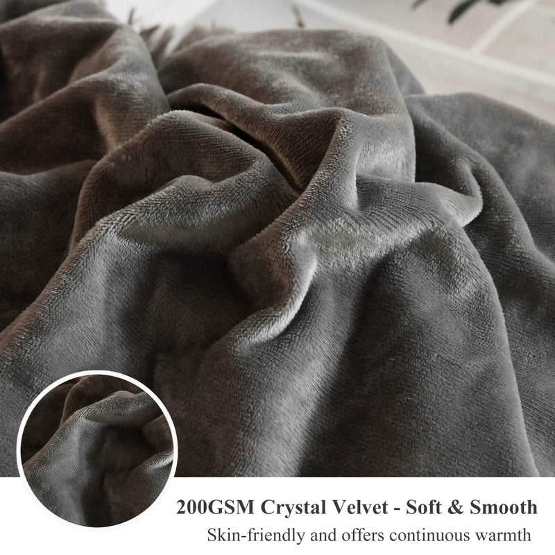 XeGe Plush Shaggy Duvet Cover Luxury Ultra Soft Crystal Velvet Bedding 1PC(1 Faux Fur Duvet Cover),Zipper Closure (Queen, Dark Gray) - Image 5